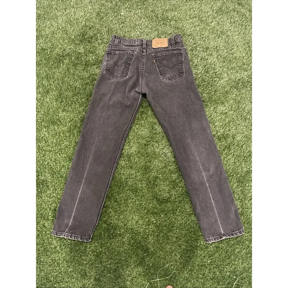 Vintage 90s Levis 505 Orange Tab Black Jeans Made In USA 32x30 Faded Charcoal
